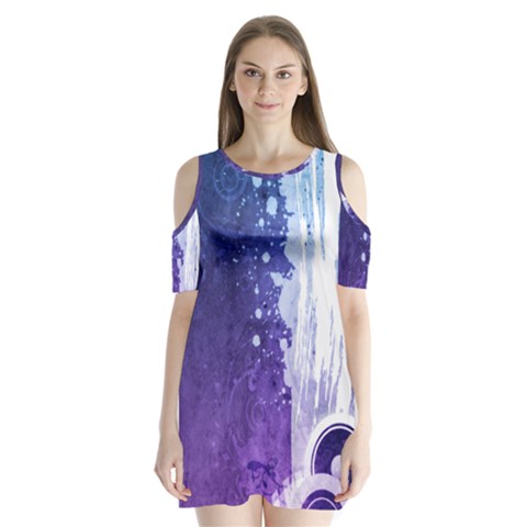 Purple Splash Shoulder Cutout Velvet One Piece from ArtsNow.com