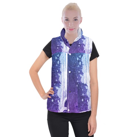 Purple Splash Women s Button Up Vest from ArtsNow.com