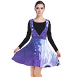 Purple Splash Plunge Pinafore Dress