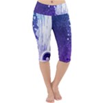 Purple Splash Lightweight Velour Cropped Yoga Leggings