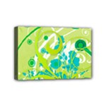 Green Blue Flower Art Mini Canvas 6  x 4  (Stretched)