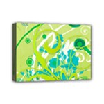 Green Blue Flower Art Mini Canvas 7  x 5  (Stretched)