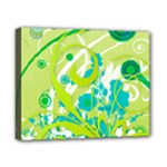 Green Blue Flower Art Canvas 10  x 8  (Stretched)