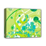 Green Blue Flower Art Deluxe Canvas 14  x 11  (Stretched)