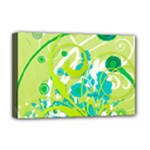 Green Blue Flower Art Deluxe Canvas 18  x 12  (Stretched)