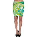 Green Blue Flower Art Bodycon Skirt