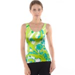 Green Blue Flower Art Tank Top