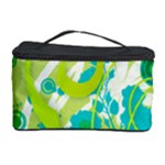 Green Blue Flower Art Cosmetic Storage Case