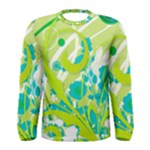 Green Blue Flower Art Men s Long Sleeve Tee