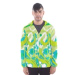 Green Blue Flower Art Men s Hooded Windbreaker