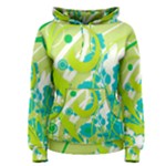 Green Blue Flower Art Women s Pullover Hoodie