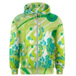 Green Blue Flower Art Men s Zipper Hoodie