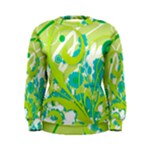 Green Blue Flower Art Women s Sweatshirt