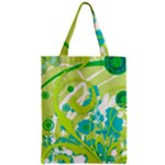 Green Blue Flower Art Zipper Classic Tote Bag