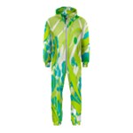 Green Blue Flower Art Hooded Jumpsuit (Kids)