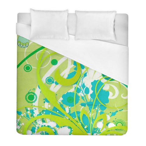 Green Blue Flower Art Duvet Cover (Full/ Double Size) from ArtsNow.com