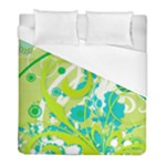 Green Blue Flower Art Duvet Cover (Full/ Double Size)