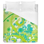 Green Blue Flower Art Duvet Cover (Queen Size)