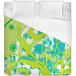 Green Blue Flower Art Duvet Cover (King Size)