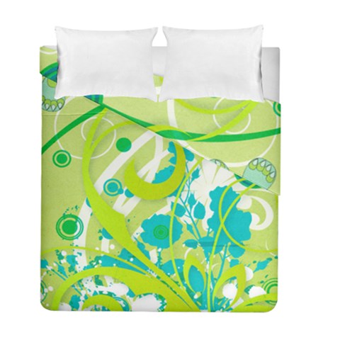 Green Blue Flower Art Duvet Cover Double Side (Full/ Double Size) from ArtsNow.com