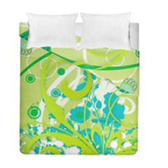 Green Blue Flower Art Duvet Cover Double Side (Full/ Double Size) from ArtsNow.com