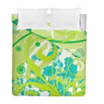 Green Blue Flower Art Duvet Cover Double Side (Full/ Double Size)