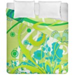 Green Blue Flower Art Duvet Cover Double Side (California King Size)