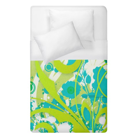 Green Blue Flower Art Duvet Cover (Single Size) from ArtsNow.com