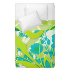 Green Blue Flower Art Duvet Cover Double Side (Single Size) from ArtsNow.com