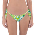 Green Blue Flower Art Reversible Bikini Bottom