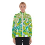 Green Blue Flower Art Winter Jacket