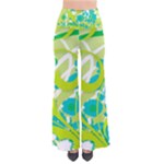 Green Blue Flower Art So Vintage Palazzo Pants