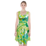 Green Blue Flower Art Racerback Midi Dress