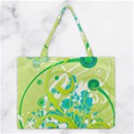 Green Blue Flower Art Medium Tote Bag