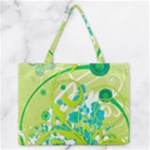 Green Blue Flower Art Zipper Medium Tote Bag