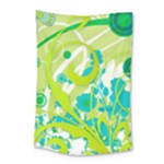 Green Blue Flower Art Small Tapestry