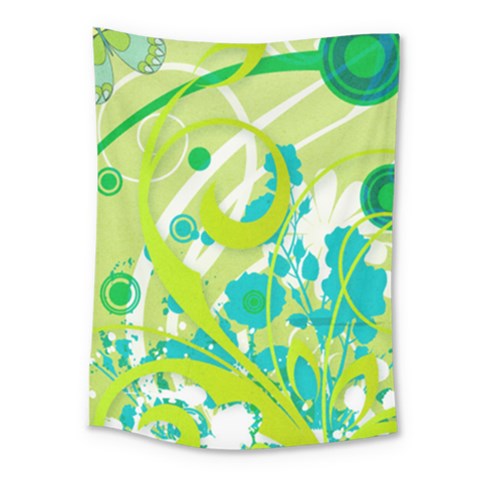 Green Blue Flower Art Medium Tapestry from ArtsNow.com