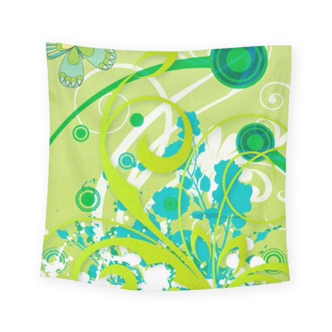 Green Blue Flower Art Square Tapestry (Small) from ArtsNow.com