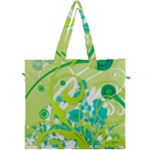 Green Blue Flower Art Canvas Travel Bag