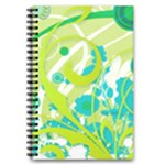 Green Blue Flower Art 5.5  x 8.5  Notebook