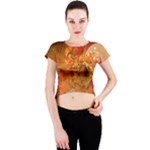 Fall Art Crew Neck Crop Top