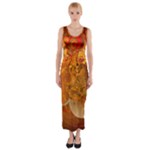 Fall Art Fitted Maxi Dress