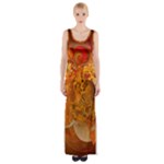 Fall Art Maxi Thigh Split Dress