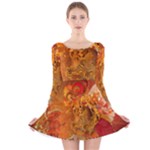 Fall Art Long Sleeve Velvet Skater Dress