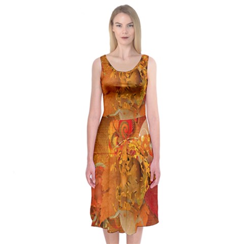 Fall Art Midi Sleeveless Dress from ArtsNow.com