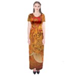 Fall Art Short Sleeve Maxi Dress