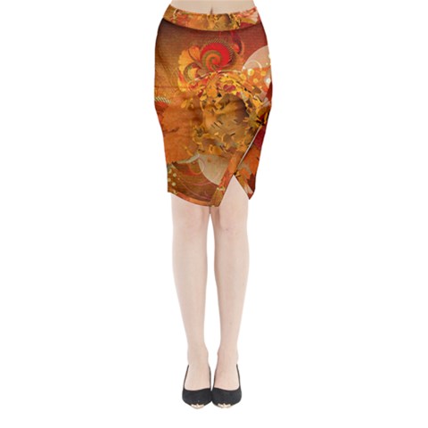 Fall Art Midi Wrap Pencil Skirt from ArtsNow.com