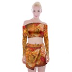 Fall Art Off Shoulder Top with Mini Skirt Set