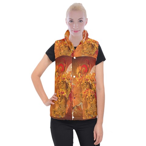 Fall Art Women s Button Up Vest from ArtsNow.com