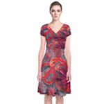 Design Art (design 37) Short Sleeve Front Wrap Dress